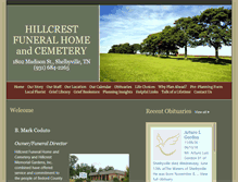 Tablet Screenshot of hillcrestfuneralhomeshelbyvilletn.com